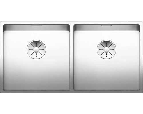 Évier à deux bacs en acier inoxydable
