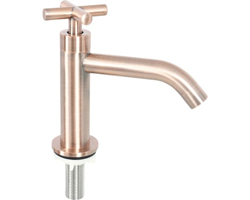 Robinet de lavabo en métal avec poignée en croix