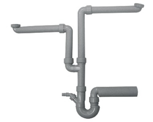 Spültisch-Sifongarnitur 2-teilig Geberit 1 1/2" x 56 mm grau Spültisch-Sifongarnitur 2-teilig Geberit 1 1/2" x 56 mm grau