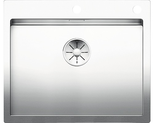 Évier Blanco CLARON 550-IF/A lxp 610x510 mm acier inoxydable satiné 521639 Évier en acier inoxydable avec filtre d''évacuation