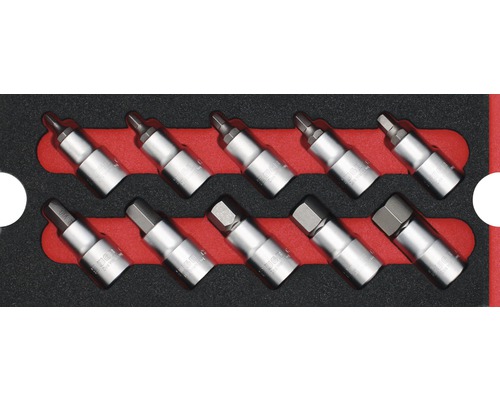 WGB Moduleinlage Steckschlüssel-Garnitur Grösse S 268 x 38 x 114 mm schwarz 10-tlg