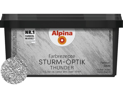 Alpina Effektfarbe Sturm-Optik silber 1 l