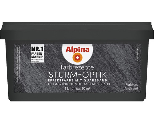 Alpina Farbrezepte Sturm Optik Effektfarbe mit Quarzsand, ein Liter