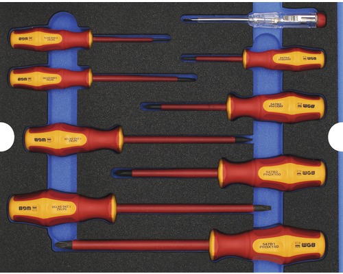 WGB Moduleinlage VDE-Schraubendreher-Satz Grösse L 268 x 38 x 342 mm schwarz 9-tlg