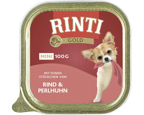 Pâtée pour chiens RINTI gold Mini boeuf & pintade 100 g