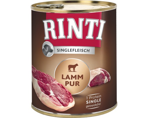Pâtée pour chiens RINTI Viande pure agneau pur 1 paquet 800 g
