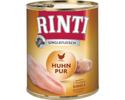 Pâtée pour chiens RINTI Viande pure poulet pur 1 paquet 800 g