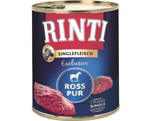 Hundefutter nass RINTI Singlefleisch Ross pur 800 g-0