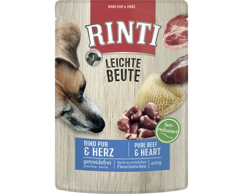 Pâtée pour chien RINTI Sachet léger Bœuf & Cœur 400 g