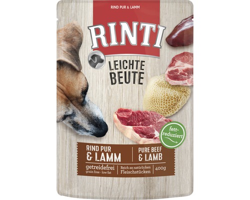 Nourriture humide RINTI pour chiens Viande seule Agneau pur 1 lot 800 g