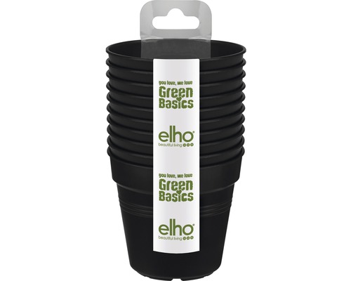 Pot de culture elho pot de culture starter set Green Basic 10 pces Ø 8 cm h 12 cm noir 100% plastique recyclé