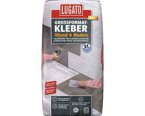 Lugato Fliesenkleber Grossformatkleber Wand und Boden C2TES1 20 kg