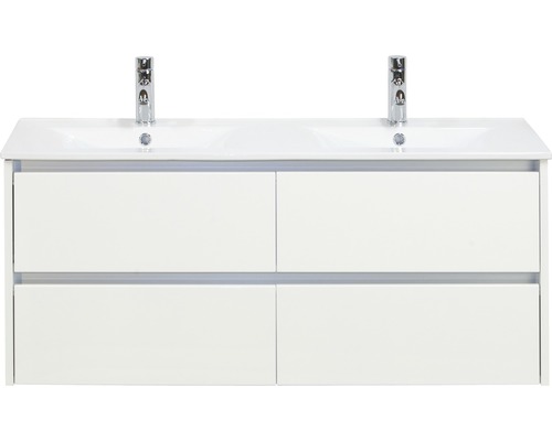 Ensemble de meubles de salle de bains Dante 121x52 cm blanc haute brillance