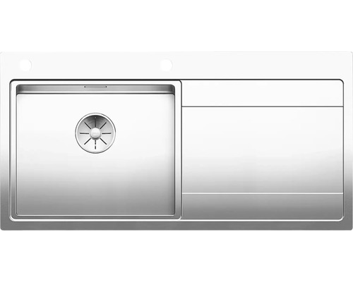 Évier Blanco DIVON II 5 S-IF lxp 1000x510 mm acier inoxydable satiné 521659 Évier en acier inoxydable avec égouttoir