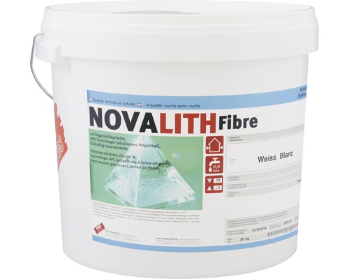 Seau de peinture minérale silicatée Novalith Fiber, 22 kilogrammes