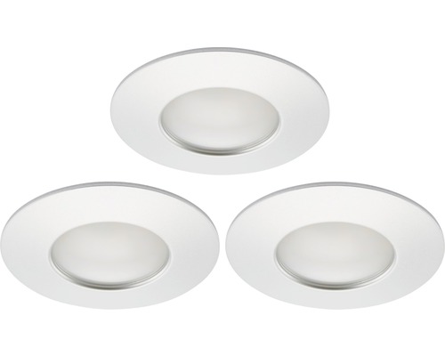 LED Einbauleuchte Kunststoff 3 x 5 W aluminium Ø 60 mm, dimmbar