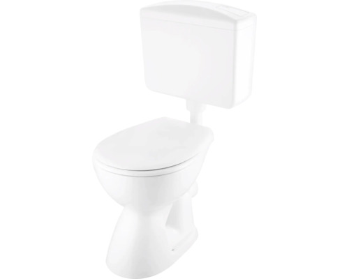 Cersanit Stand-WC Set KASKADA Tiefspüler mit Spülrand weiss glänzend mit WC-Sitz und Spülkasten CCKZ1012561975