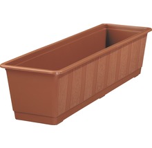Jardinière rectangulaire en plastique avec structure en bois