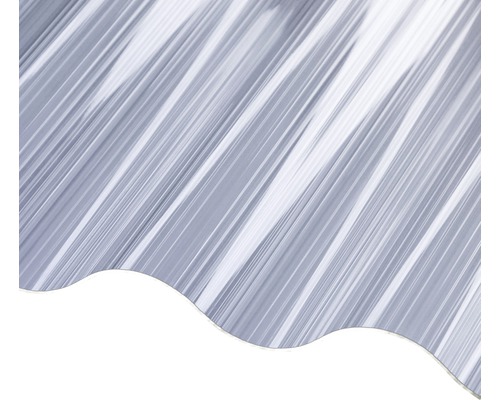 Plaque ondulée en polycarbonate Sinus rainurée transparente 2000x900 mm