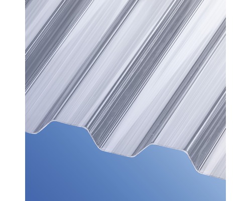 Plaque ondulée en polycarbonate trapèze 76/18 nervurée transparente 2000x950mm
