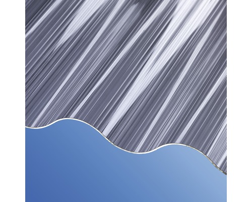 Plaques profilées translucides sur fond bleu