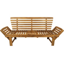 Gartenbank aus Holz mit Armlehnen