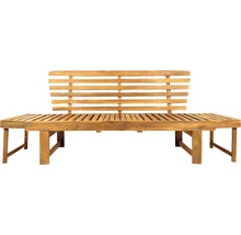 Holzbank mit Rückenlehne für den Außenbereich