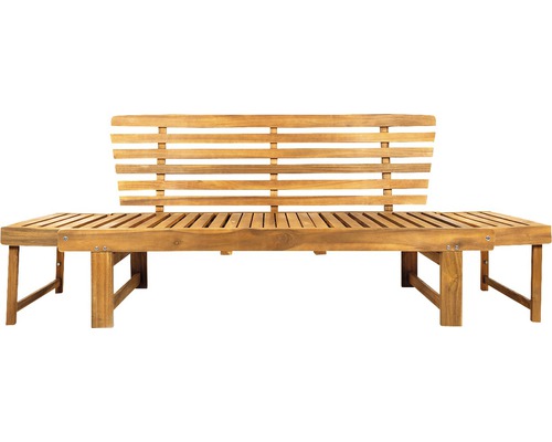 Holzbank mit Rückenlehne für den Außenbereich