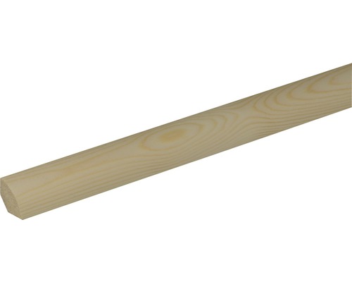 Baguette en quart-de-rond Konsta pin brut 18x18x2400 mm Quart de rond en bois d''épicéa