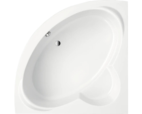 Vue de dessus d''une baignoire d''angle en acrylique sanitaire