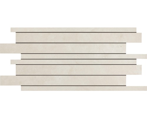 Carrelage mosaïque Muretto PTFM Atmosphere beige 30x60 cm Mosaïque en grès cérame à rayures horizontales