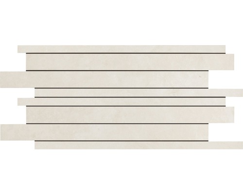 Carrelage mosaïque Muretto PTFM Atmosphere beige 30x60 cm Mosaïque en grès cérame avec lignes horizontales