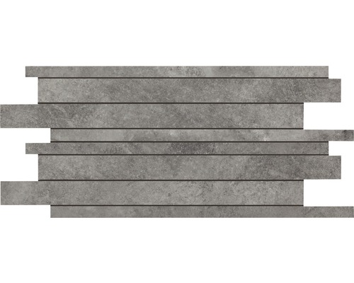 Carrelage mosaïque Muretto PTFM Atmosphere anthracite 30x60 cm Mosaïque en grès cérame
