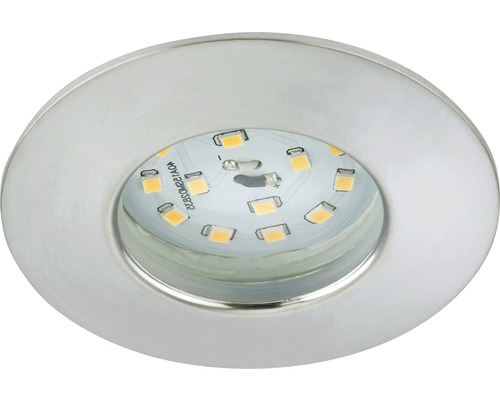 Éclairage à LED à encastrer alu avec ampoule 400 lm 3 000 K blanc chaud Ø 60 mm rond plastique IP44
