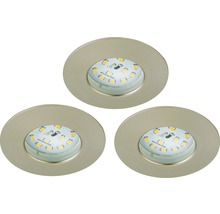 LED Einbauleuchte Kunststoff 3 x 5 W nickel matt Ø 60 mm