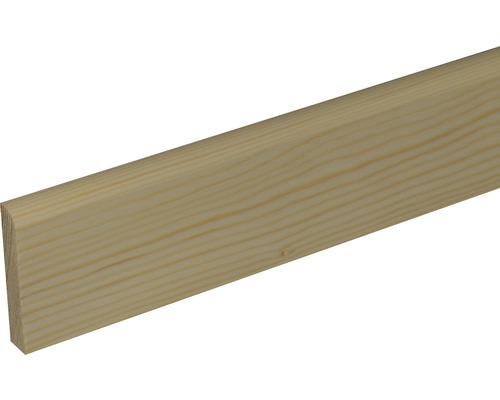 Sockelleiste Fichte/Kiefer roh rund astig 10 x 58 x 2400 mm Holzprofilleiste aus unbehandeltem Holz