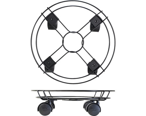 Support à plantes en métal avec roulettes