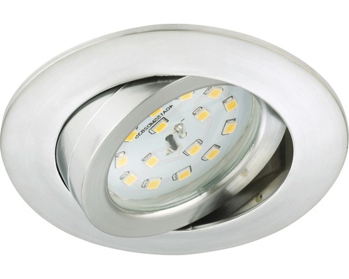 Éclairage à LED à encastrer alu avec ampoule 400 lm 3 000 K blanc chaud Ø 68 mm rond plastique IP23