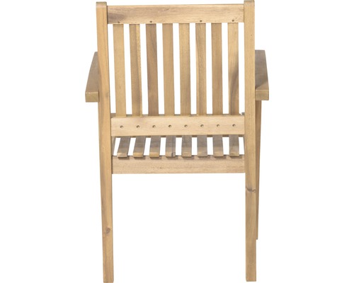Chaise de jardin en bois vue de derrière