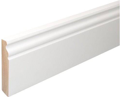 Plinthe SF380 épicéa blanc laqué 18 x 96 x 2400 mm Plinthe en bois, blanc