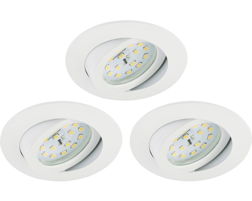 LED Einbauleuchte Kunststoff 3 x 5 W weiss Ø 68 mm