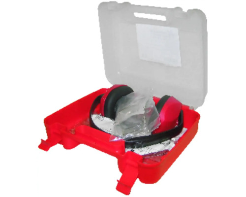 Gehörschutzkapseln in einer Transportbox