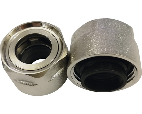 Raccord de compression 15 mm nickel 2 pièces