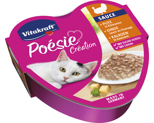 Nourriture pour chats Vitakraft Poésie dinde en sauce au fromage, 85 g