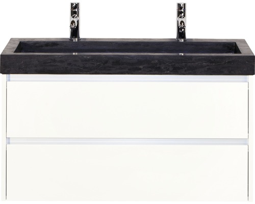 Ensemble de meubles de salle de bains Dante 101x58 cm blanc haute brillance