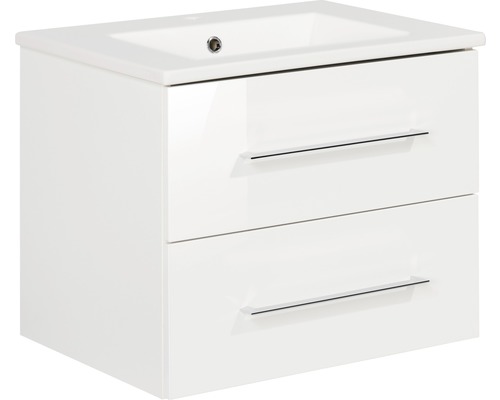 Lavabo avec meuble bas FACKELMANN B.perfekt lxhxp 62.5x51x48 cm couleur de façade blanc 84143