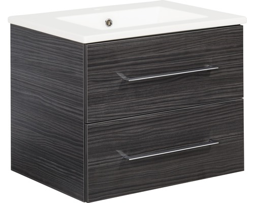 Lavabo avec meuble bas FACKELMANN B.perfekt lxhxp 62.5x51x48 cm couleur de façade dark oak 84145