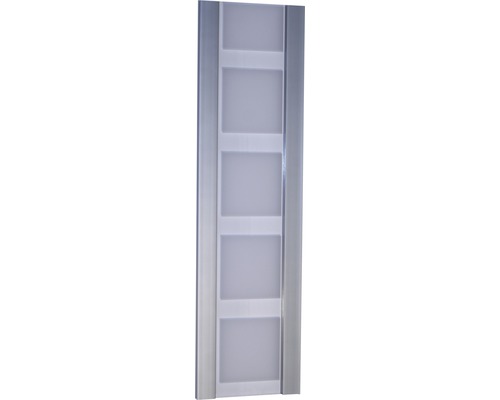 Lamelle en verre Marley New Generation aluminium verre carreaux blancs satinés Porte intérieure à cinq panneaux