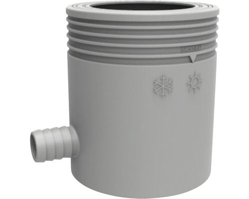 Collecteur d'eau de pluie Marley avec filtre et raccordement 1“ filetage extérieur gris fenêtre RAL 7040 DN 75 mm