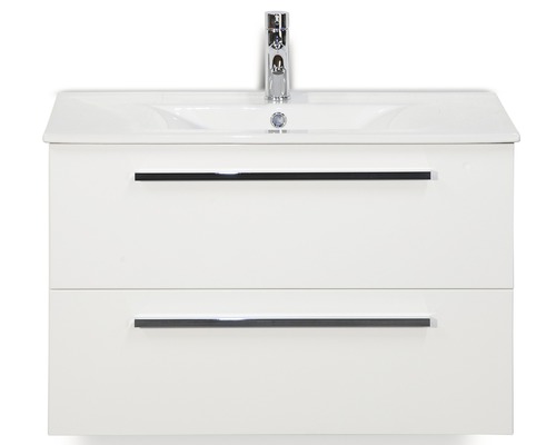 Lavabo avec meuble bas Sanox SEVILLE lxhxp 81x52x46 cm couleur de façade blanc 81708101